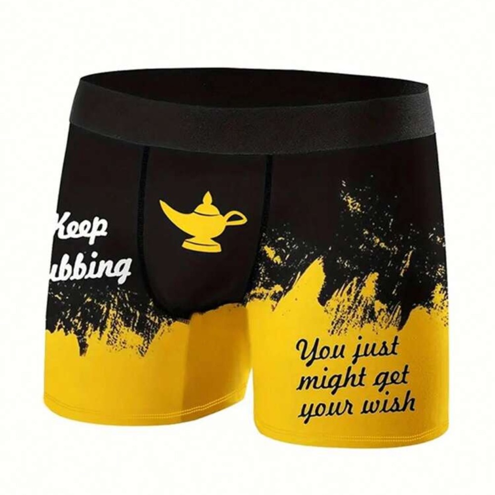 🪷 “Keep Rubbing, You Might Just Get Your Wish” Mens Boxer Briefs - Picture 3 of 6